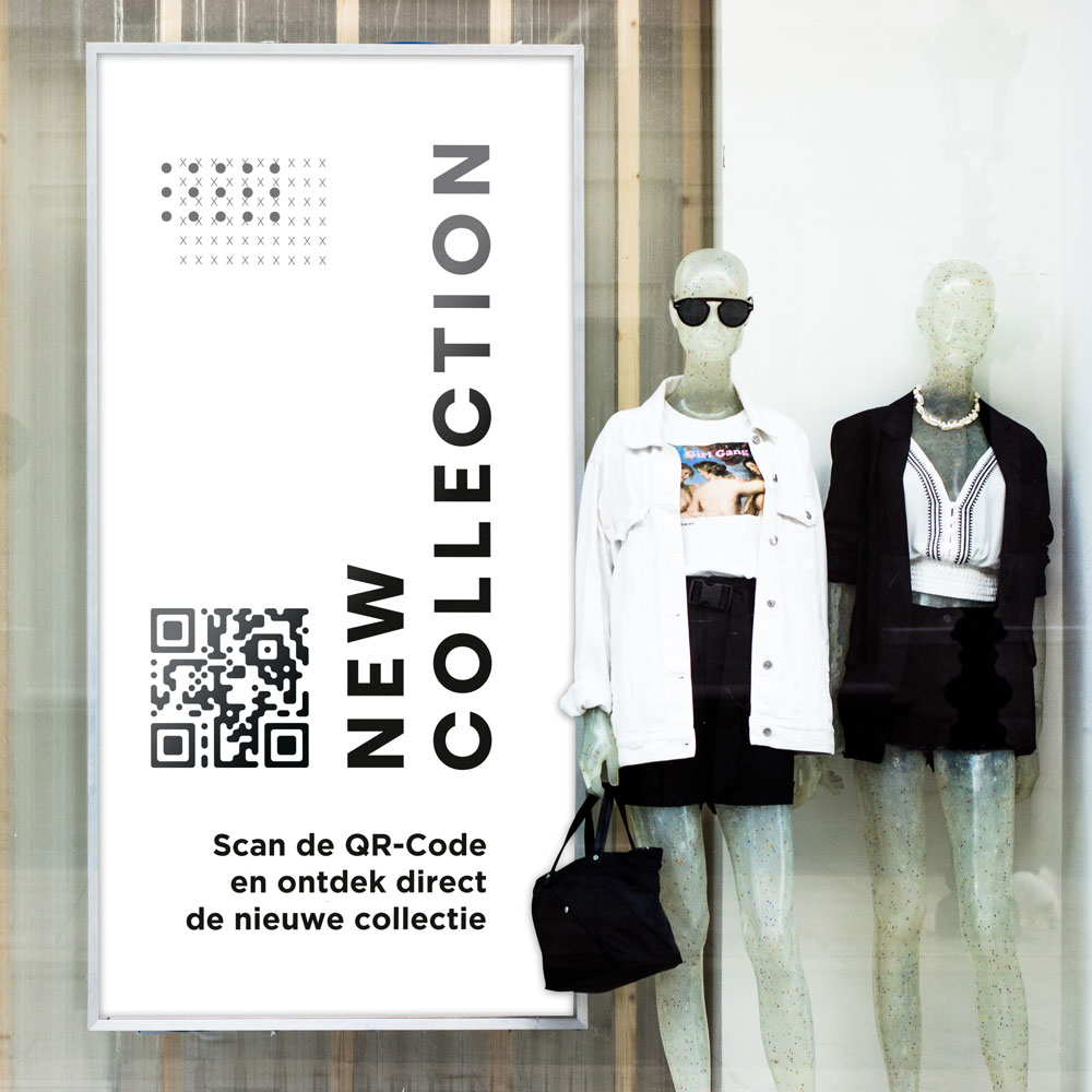 Winkelposter met QR-Code